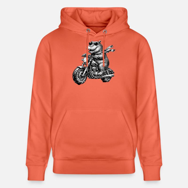 Hippo à moto - Sweat à capuche bio CRUISER Stanley/Stella Unisexe - rouge clair