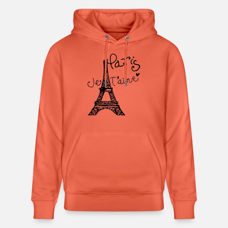 Paris Je T'aime Tour Eiffel - Sweat à capuche bio CRUISER Stanley/Stella Unisexe - rouge clair