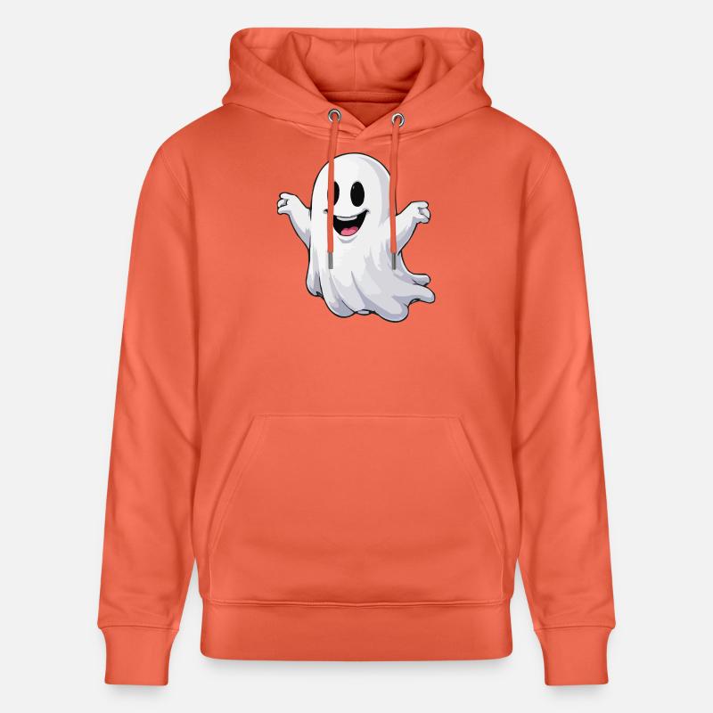 Fantôme de dessin animé joyeux - Sweat à capuche bio CRUISER Stanley/Stella Unisexe - rouge clair
