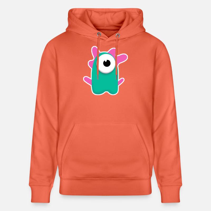 Cyclope turquoise mignon | Monstre rose drôle - Sweat à capuche bio CRUISER Stanley/Stella Unisexe - rouge clair