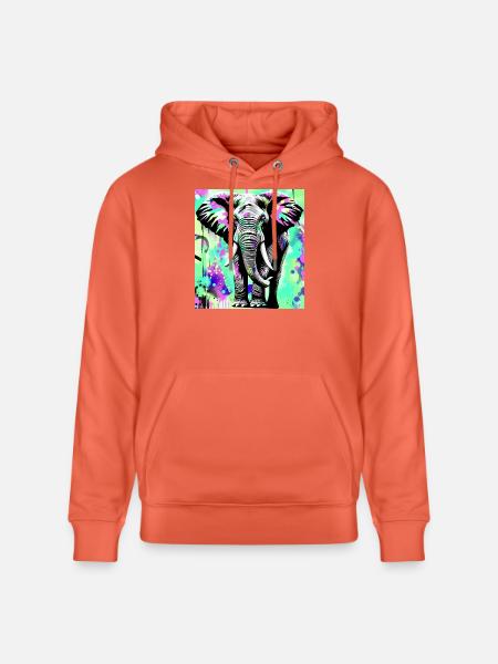 éléphant - Sweat à capuche bio CRUISER Stanley/Stella Unisexe - rouge clair