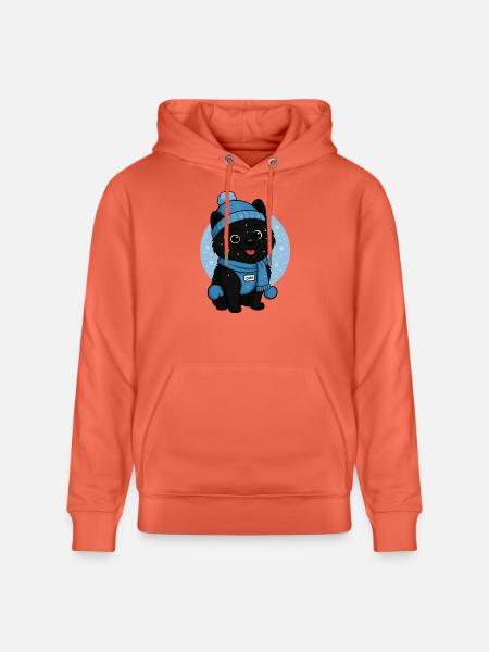 Cuddly Dog Winter Magic - Stanley/Stella CRUISER Unisex Organic Hoodie - light red