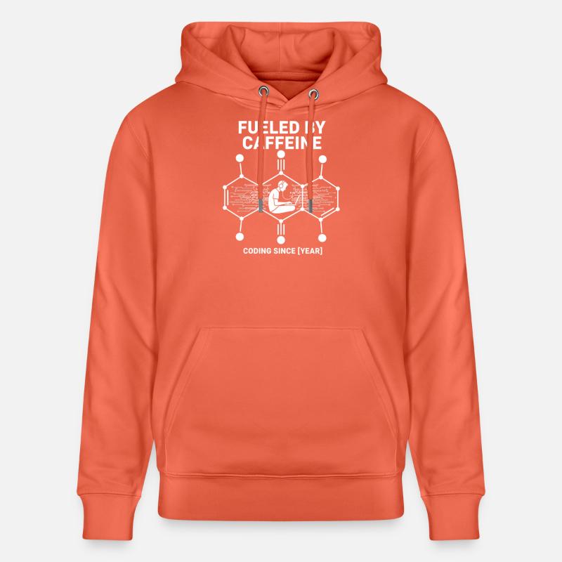 Fueled by Caffeine Coding Shirt | Programmierer - Stanley/Stella Unisex Bio-Hoodie CRUISER - Hellrot