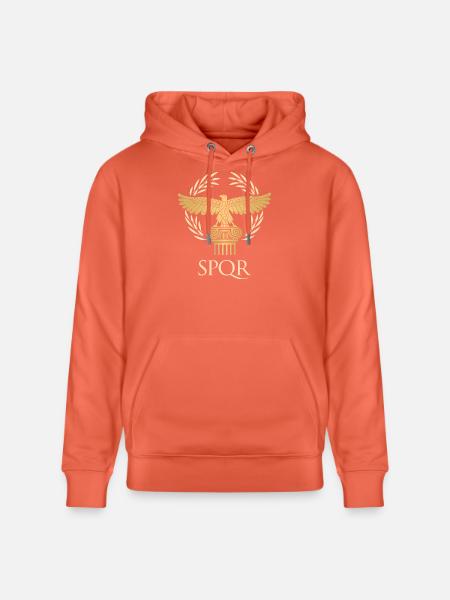SPQR - Empire flag and republic Ancient Rome - Stanley/Stella CRUISER Unisex Organic Hoodie - light red