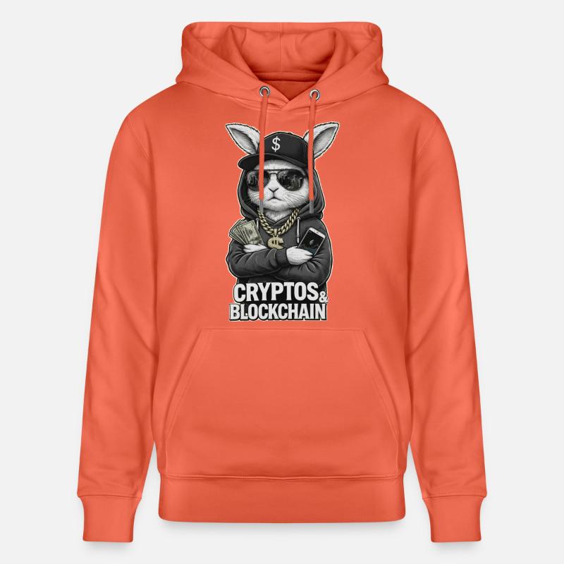 CryptoRabbit : T-shirt Blockchain Hustle - Sweat à capuche bio CRUISER Stanley/Stella Unisexe - rouge clair