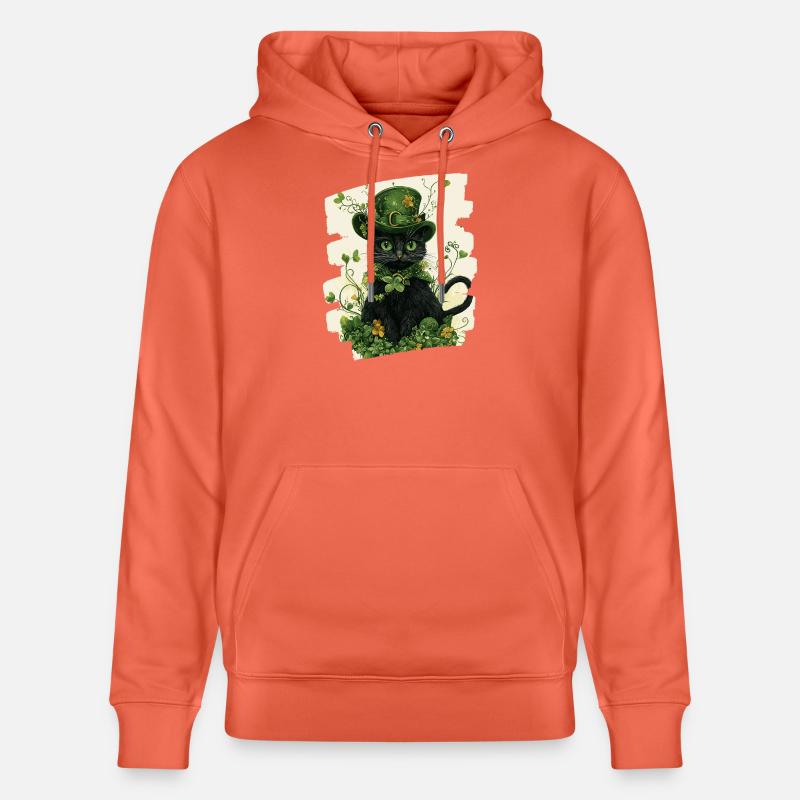 Chat de la Saint-Patrick - Sweat à capuche bio CRUISER Stanley/Stella Unisexe - rouge clair