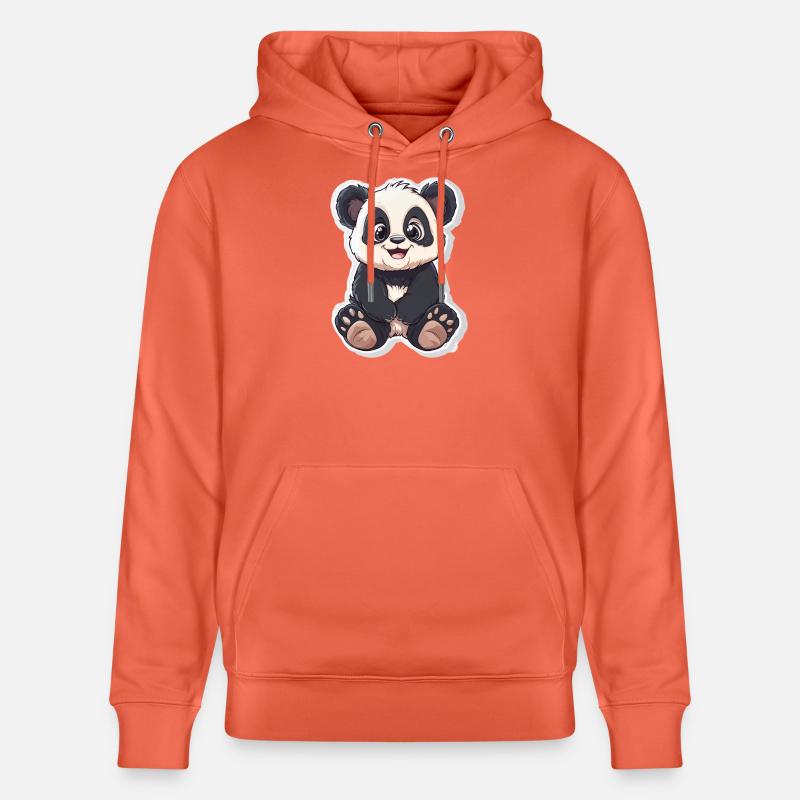 Ours panda mignon - Sweat à capuche bio CRUISER Stanley/Stella Unisexe - rouge clair