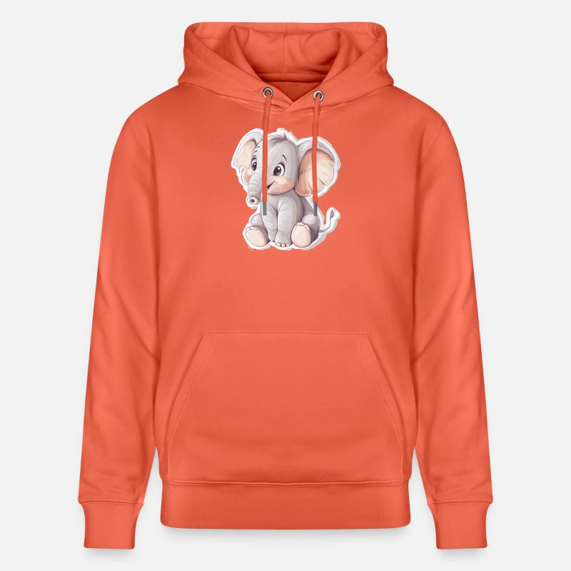 Éléphant - Sweat à capuche bio CRUISER Stanley/Stella Unisexe - rouge clair