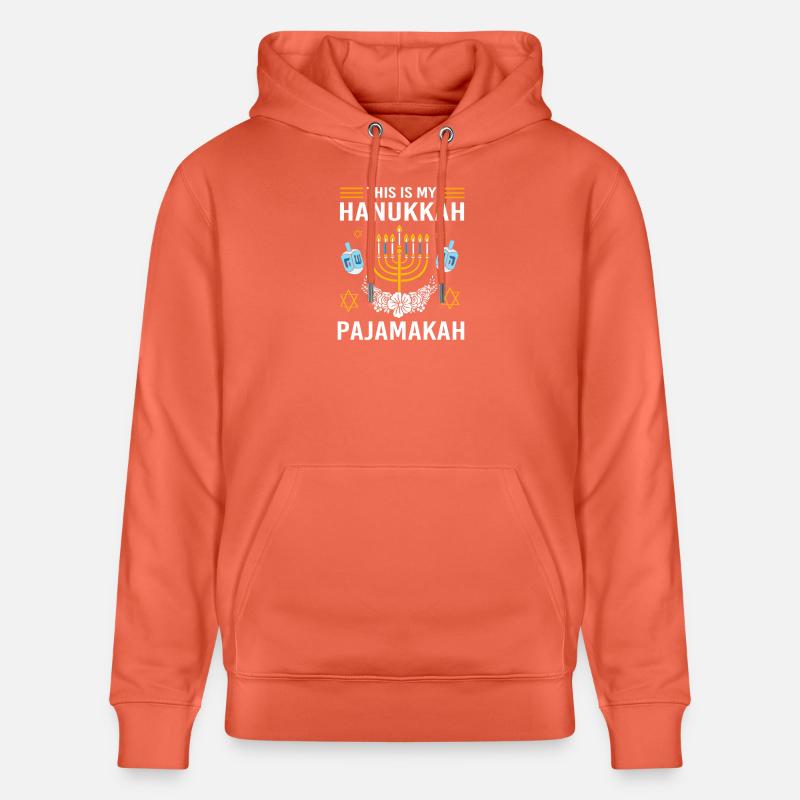 Hanoukka Hanoukka Hanoucca - Sweat à capuche bio CRUISER Stanley/Stella Unisexe - rouge clair