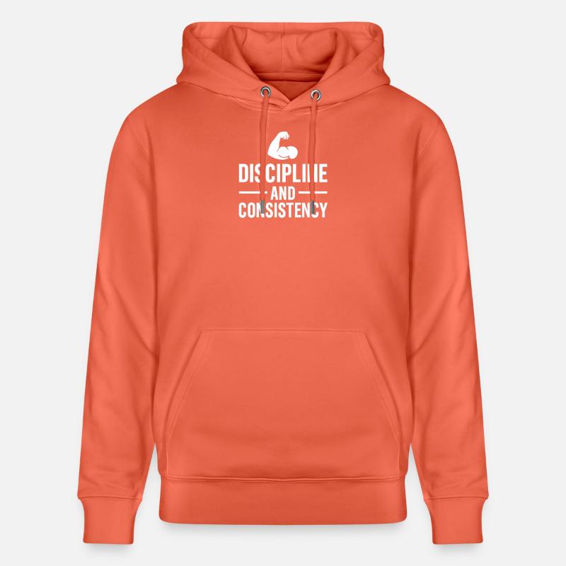 Discipline et constance Gym Devise - Sweat à capuche bio CRUISER Stanley/Stella Unisexe - rouge clair
