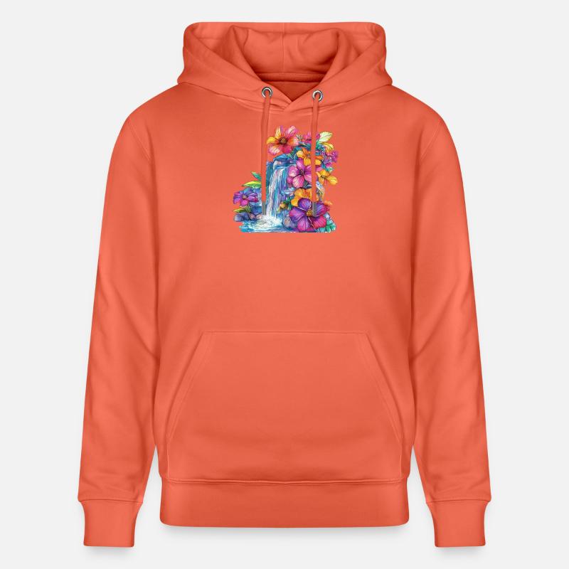 Cascade de fleurs à la cascade - Sweat à capuche bio CRUISER Stanley/Stella Unisexe - rouge clair