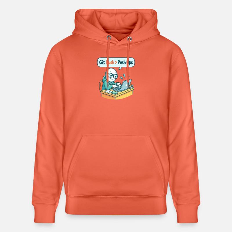 Git Push > Pompes - Sweat à capuche bio CRUISER Stanley/Stella Unisexe - rouge clair