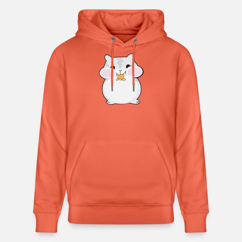 Dessin animé de hamster dodu mignon - Sweat à capuche bio CRUISER Stanley/Stella Unisexe - rouge clair