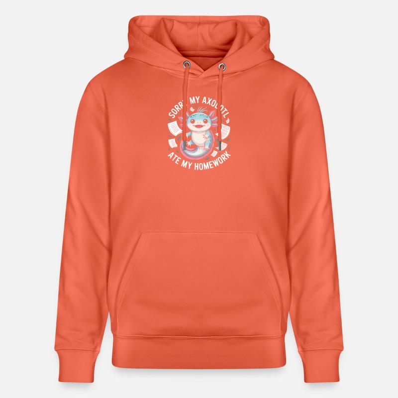 Axolotl a mangé mes devoirs - Sweat à capuche bio CRUISER Stanley/Stella Unisexe - rouge clair