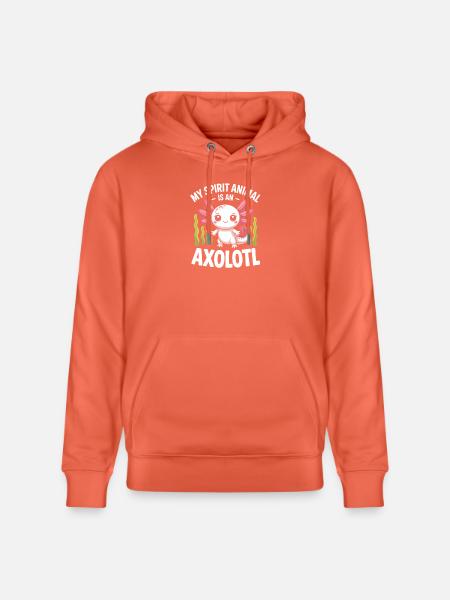 Axolotl Geisttier-Tee - Stanley/Stella Unisex Bio-Hoodie CRUISER - Hellrot