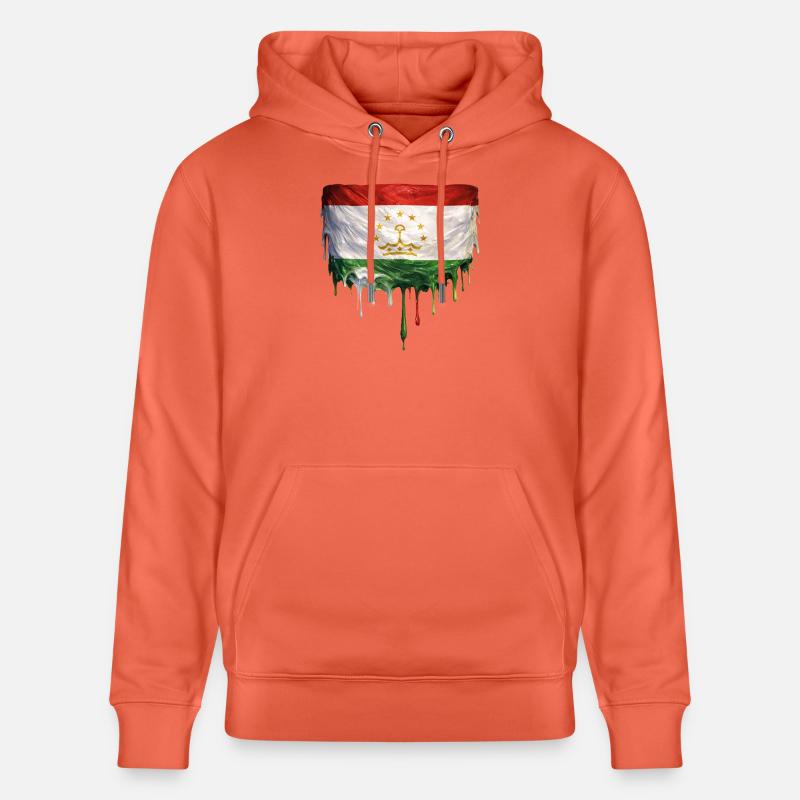 Gouttes de graffitis du drapeau tadjik - Sweat à capuche bio CRUISER Stanley/Stella Unisexe - rouge clair