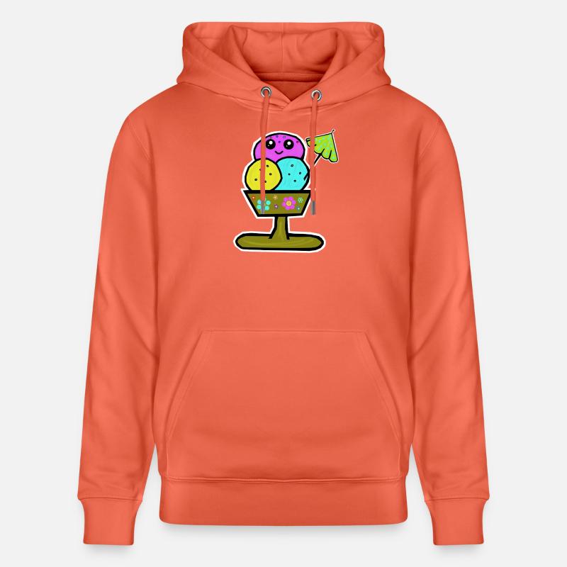 Bunter Eisbecher Eiscreme Eiskreme Eis - Stanley/Stella CRUISER Unisex Organic Hoodie - light red