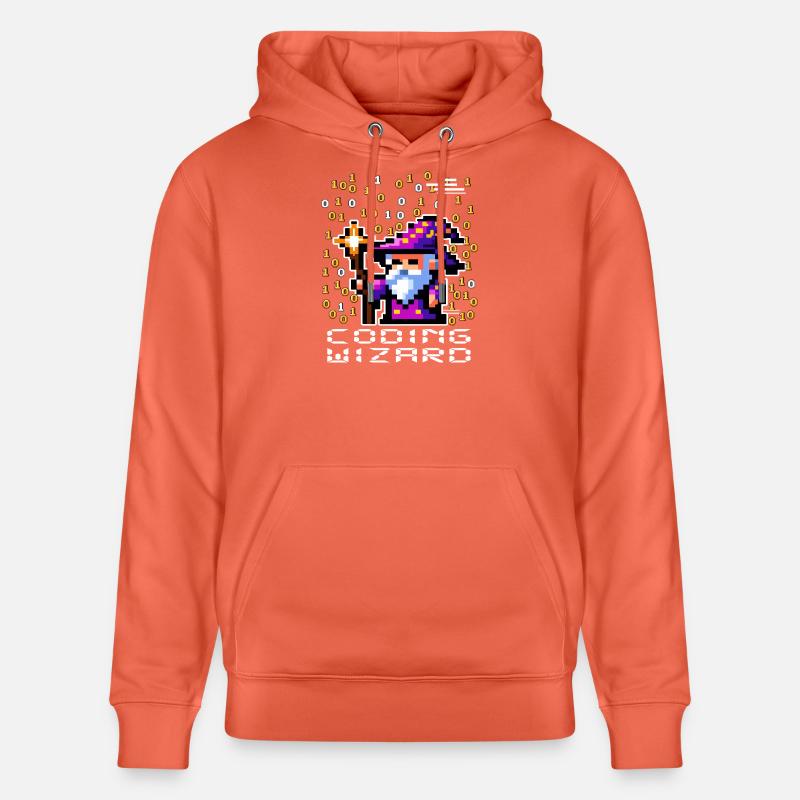 Sorcier Pixel Code - Sweat à capuche bio CRUISER Stanley/Stella Unisexe - rouge clair