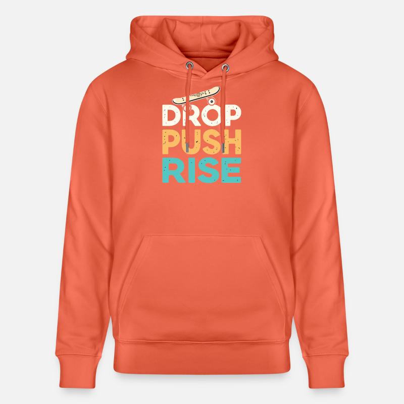 Drop Push Rise Skateboard Rétro - Sweat à capuche bio CRUISER Stanley/Stella Unisexe - rouge clair