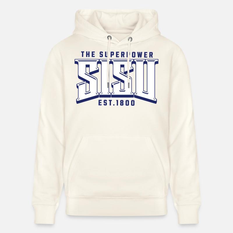 Impression du logo Content Superpower - Sweat à capuche bio CRUISER Stanley/Stella Unisexe - blanc nature