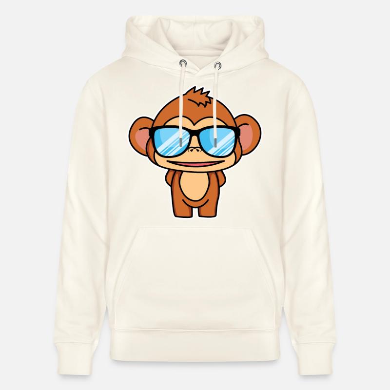 Petit singe intelligent - design - Sweat à capuche bio CRUISER Stanley/Stella Unisexe - blanc nature