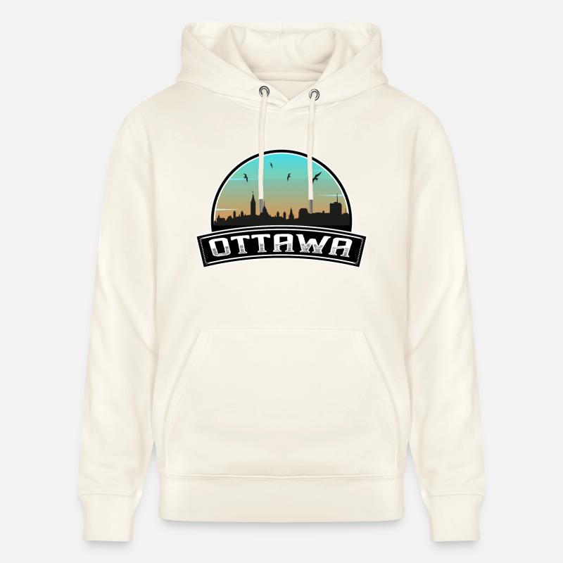 Ottawa Canada Skyline Souvenir canadien - Sweat à capuche bio CRUISER Stanley/Stella Unisexe - blanc nature