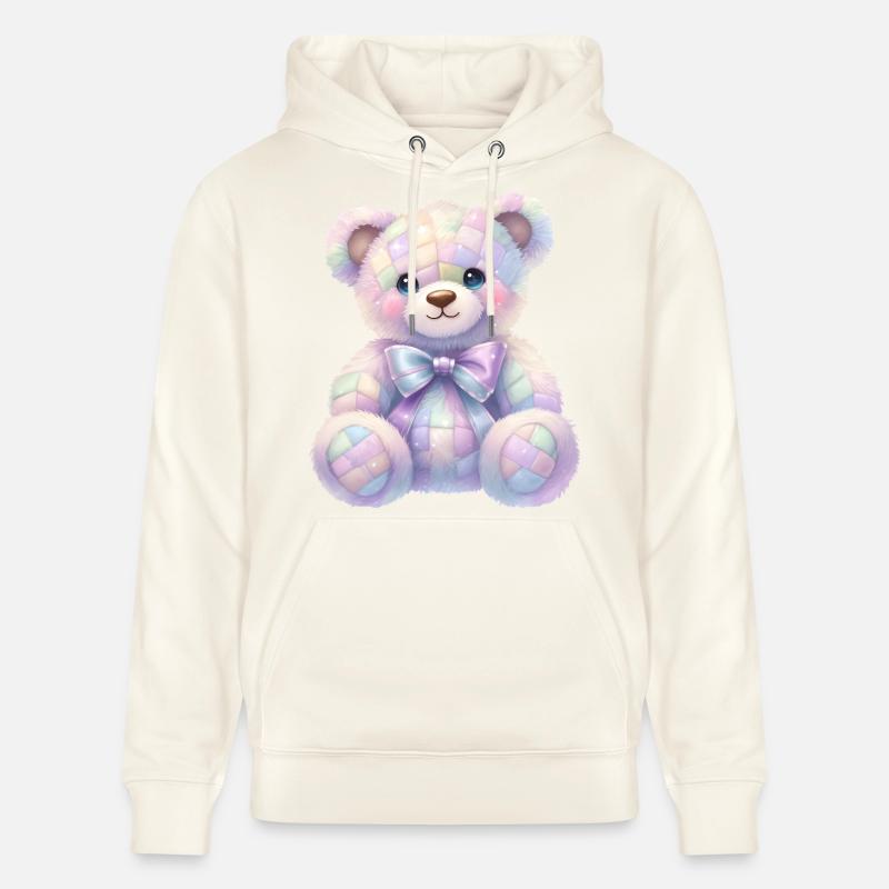 Coquette Ours Pailleté 🧸 - Sweat à capuche bio CRUISER Stanley/Stella Unisexe - blanc nature