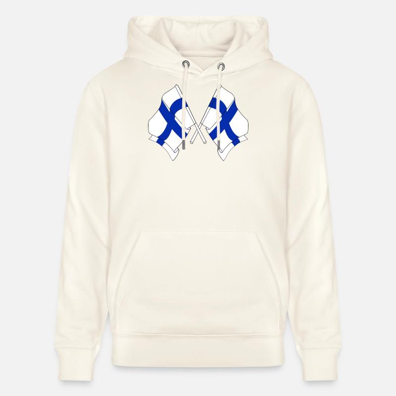 Deux drapeaux de la Finlande croisés - Sweat à capuche bio CRUISER Stanley/Stella Unisexe - blanc nature