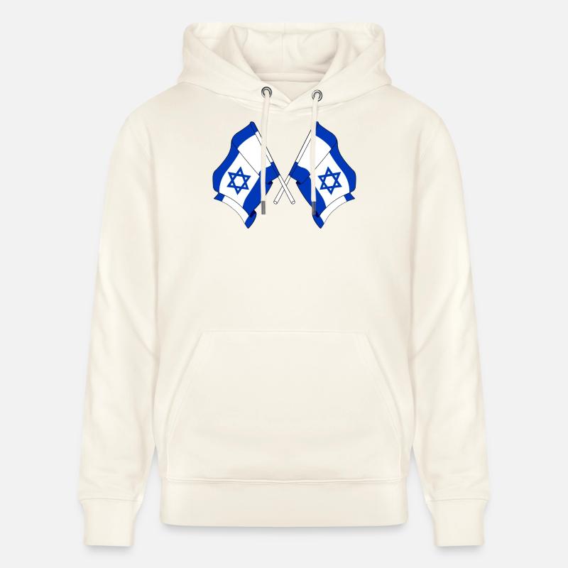 Deux drapeaux d’Israël croisés - Sweat à capuche bio CRUISER Stanley/Stella Unisexe - blanc nature