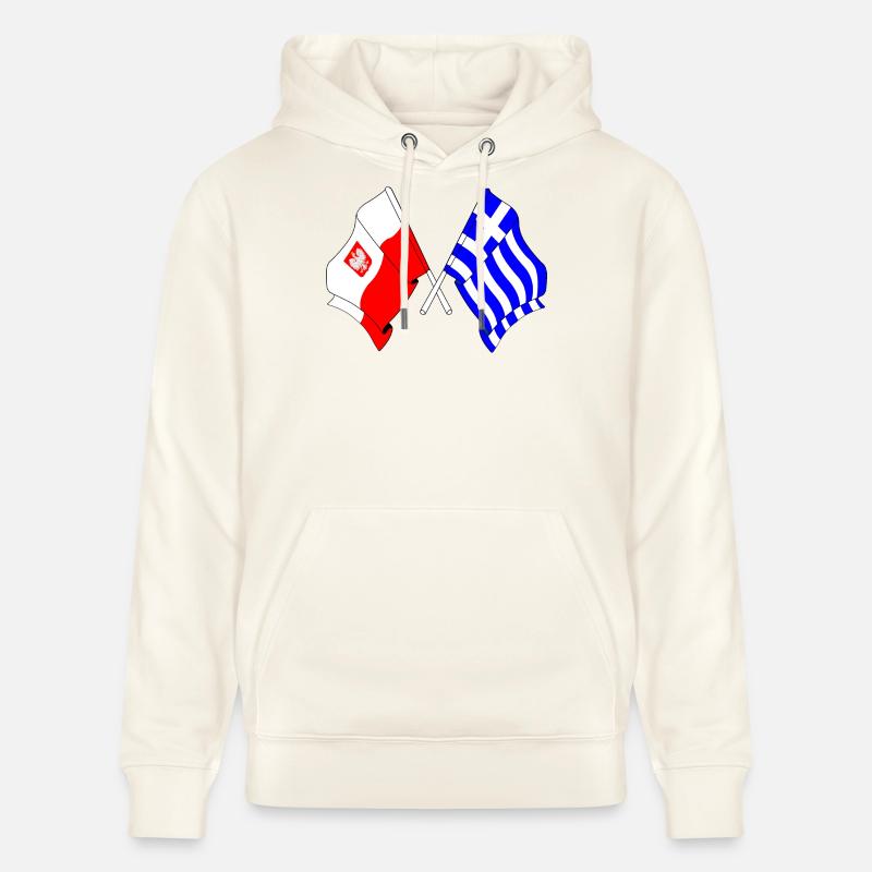 Drapeau Pologne, drapeau Grèce - Sweat à capuche bio CRUISER Stanley/Stella Unisexe - blanc nature