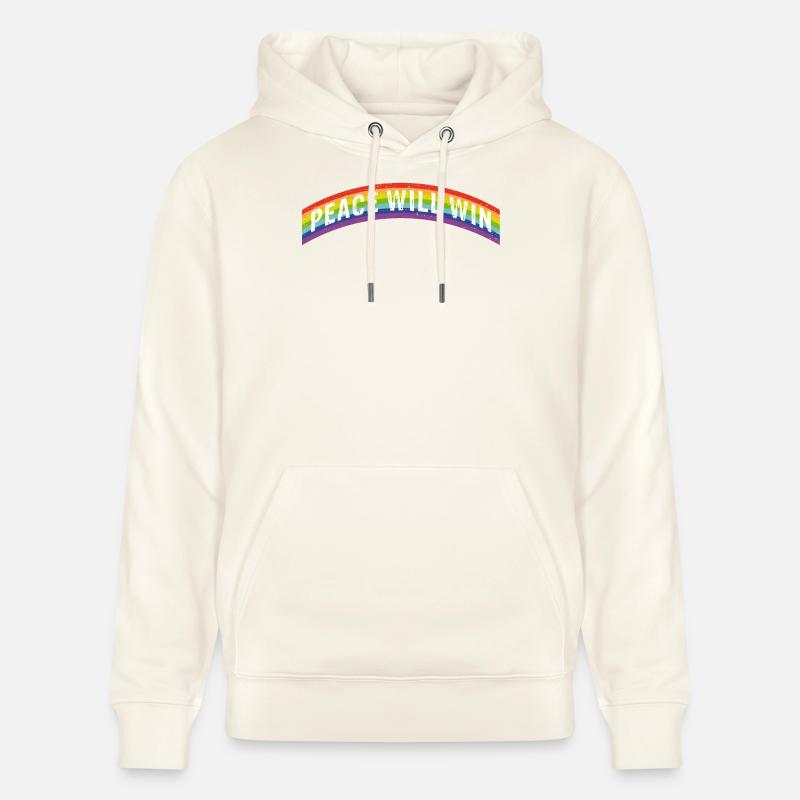 Rainbow Regenbogen Peace will win - Stanley/Stella Unisex Bio-Hoodie CRUISER  - Naturweiß 