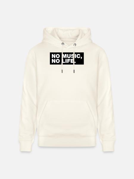 No Music No Life - Stanley/Stella CRUISER Unisex Organic Hoodie - natural white