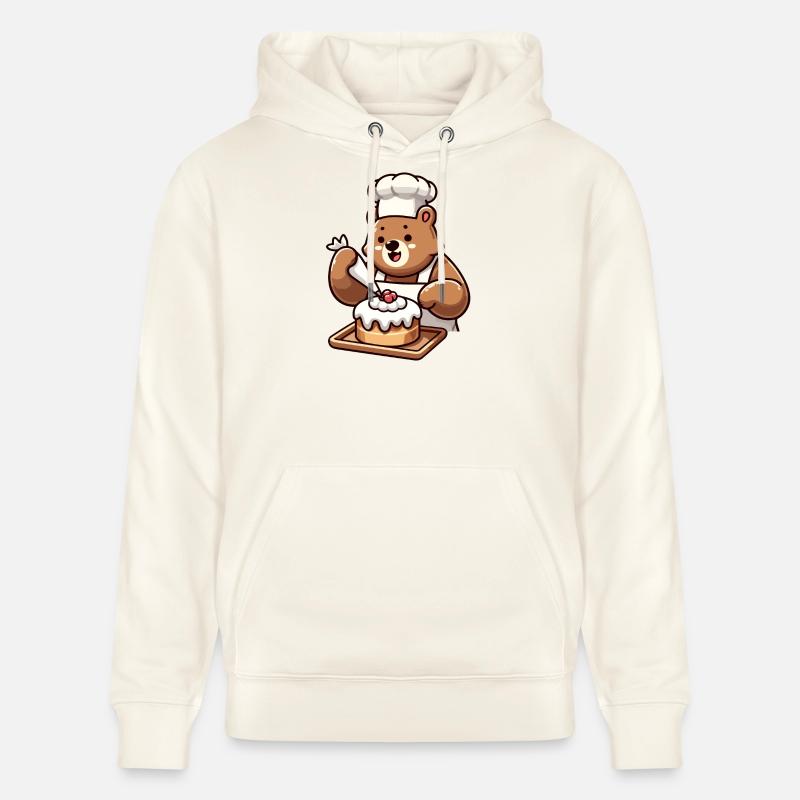 Baker Bear : Le charmeur de gâteaux - Sweat à capuche bio CRUISER Stanley/Stella Unisexe - blanc nature