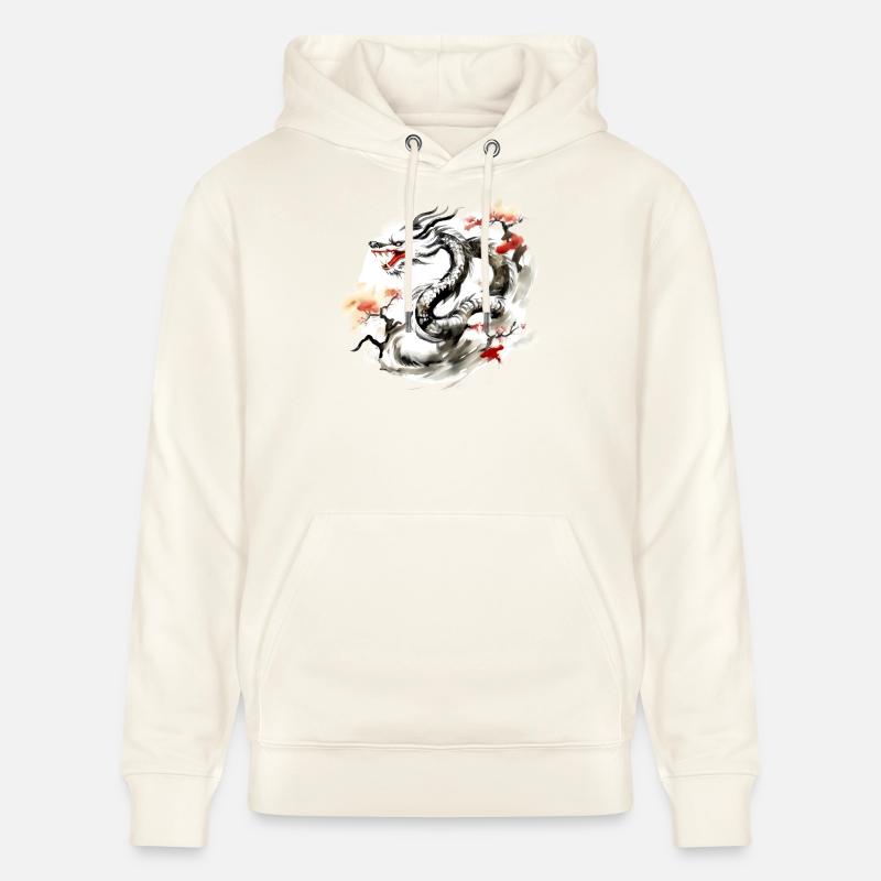 Chinesisches Sternzeichen Drache - Stanley/Stella Unisex Bio-Hoodie CRUISER - Naturweiß