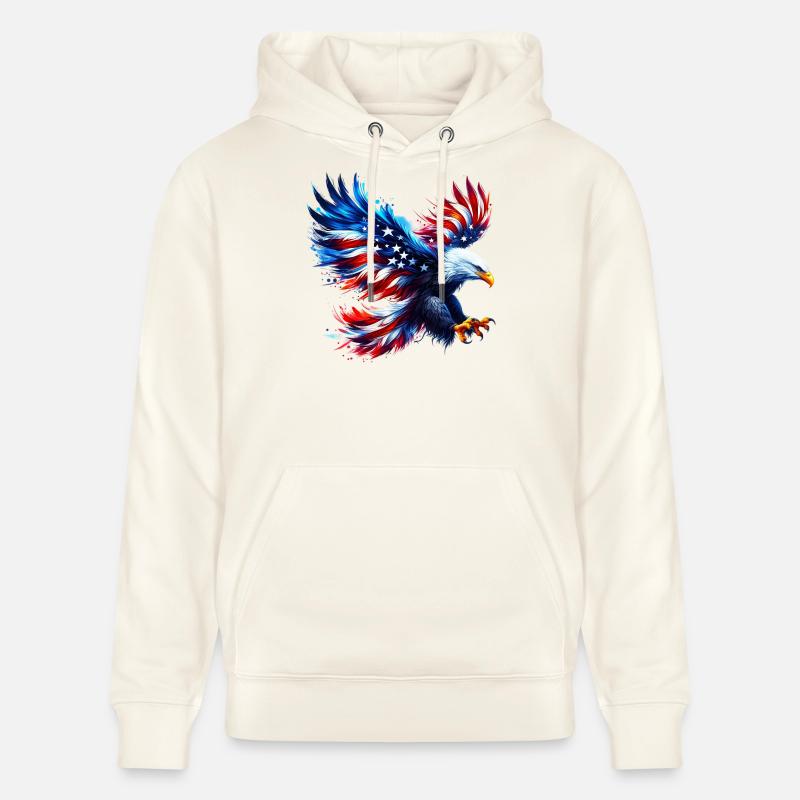 Eagle Flag USA USA Américain - Sweat à capuche bio CRUISER Stanley/Stella Unisexe - blanc nature