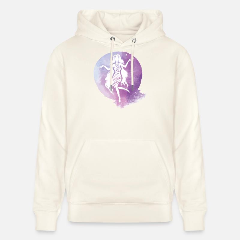 Silhouette de danseuse aquarelle violette - Sweat à capuche bio CRUISER Stanley/Stella Unisexe - blanc nature