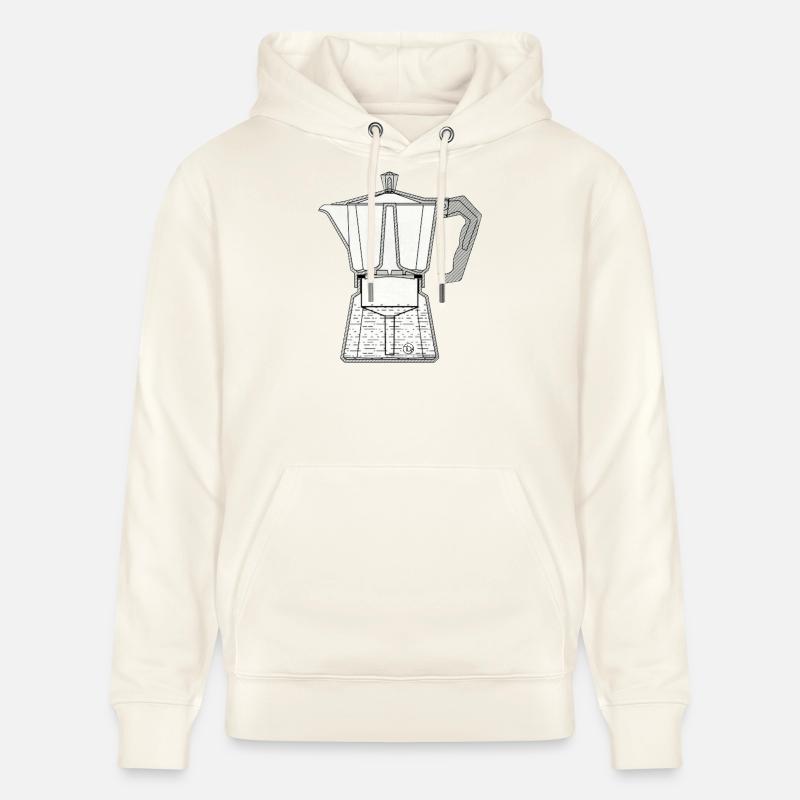 Machine à expresso Mocca - Sweat à capuche bio CRUISER Stanley/Stella Unisexe - blanc nature