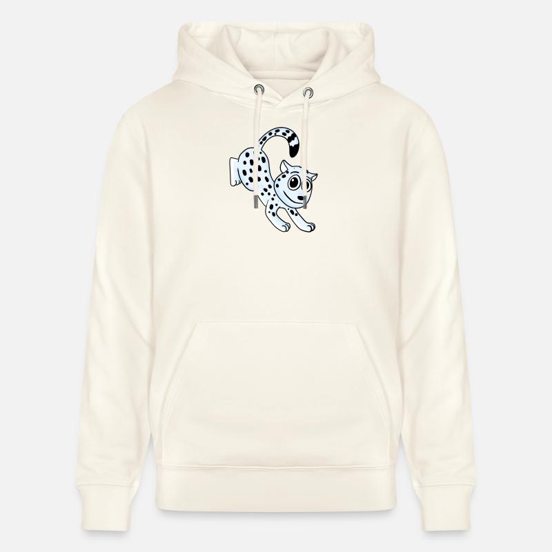 Léopard des neiges Léopard - Sweat à capuche bio CRUISER Stanley/Stella Unisexe - blanc nature