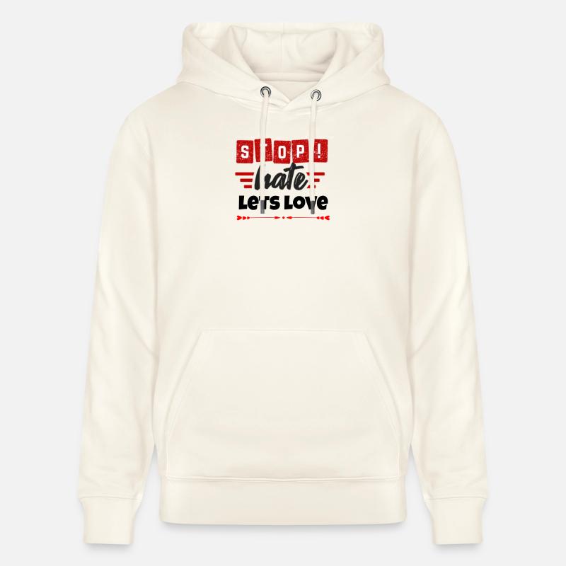 Saint-Valentin, Saint-Valentin, Saint-Valentin - Sweat à capuche bio CRUISER Stanley/Stella Unisexe - blanc nature