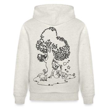 Bibi Blocksberg Design Mit Bibi Und Großem Baum - Stanley/Stella Unisex Bio-Hoodie CRUISER  - Beige meliert - Hinten - Alina (178cm)