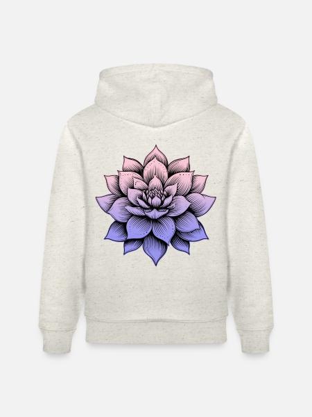 Lotusblüte - Stanley/Stella Unisex Bio-Hoodie CRUISER - Beige meliert