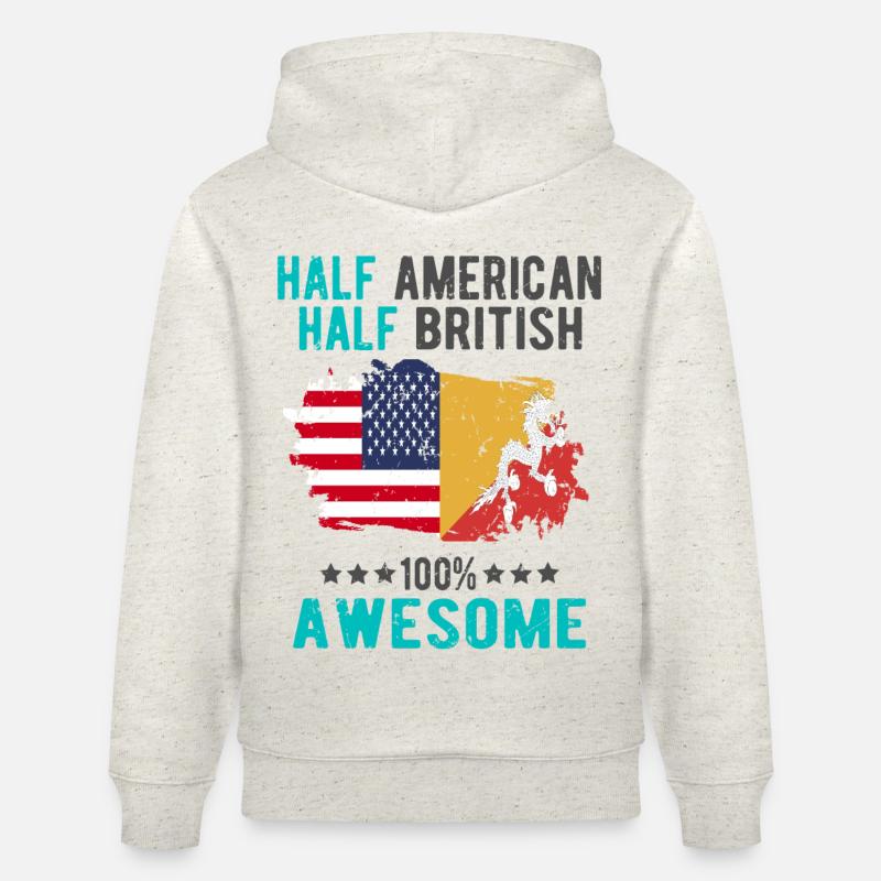 Halb Amerikaner Halb Brite - Stanley/Stella Unisex Bio-Hoodie CRUISER  - Beige meliert