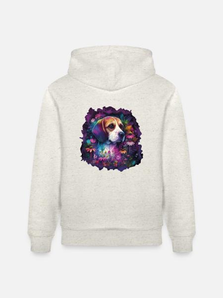 Beagle Beagle Motif Gift - Stanley/Stella CRUISER Unisex Organic Hoodie - heather oatmeal