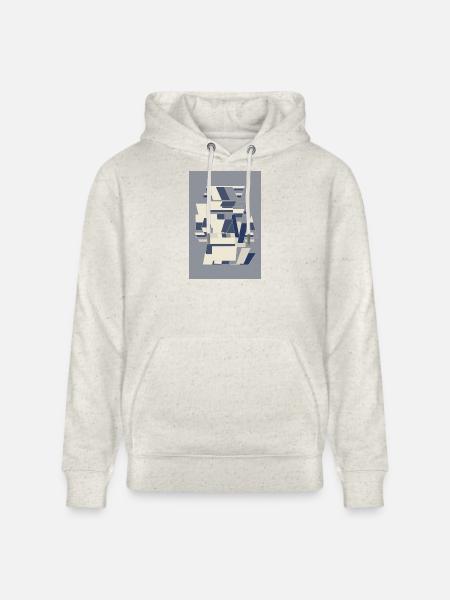 Blue Robot Warrior - Stanley/Stella CRUISER Unisex Organic Hoodie - heather oatmeal