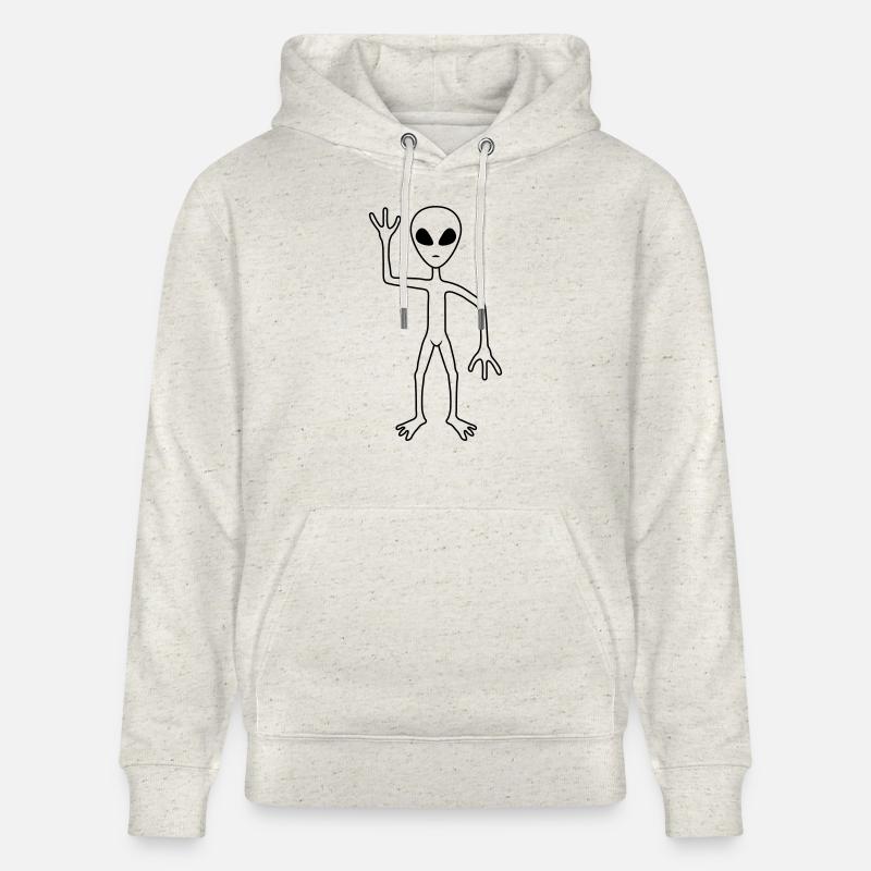 Bienvenue Alien waves friendly - Sweat à capuche bio CRUISER Stanley/Stella Unisexe - beige chiné