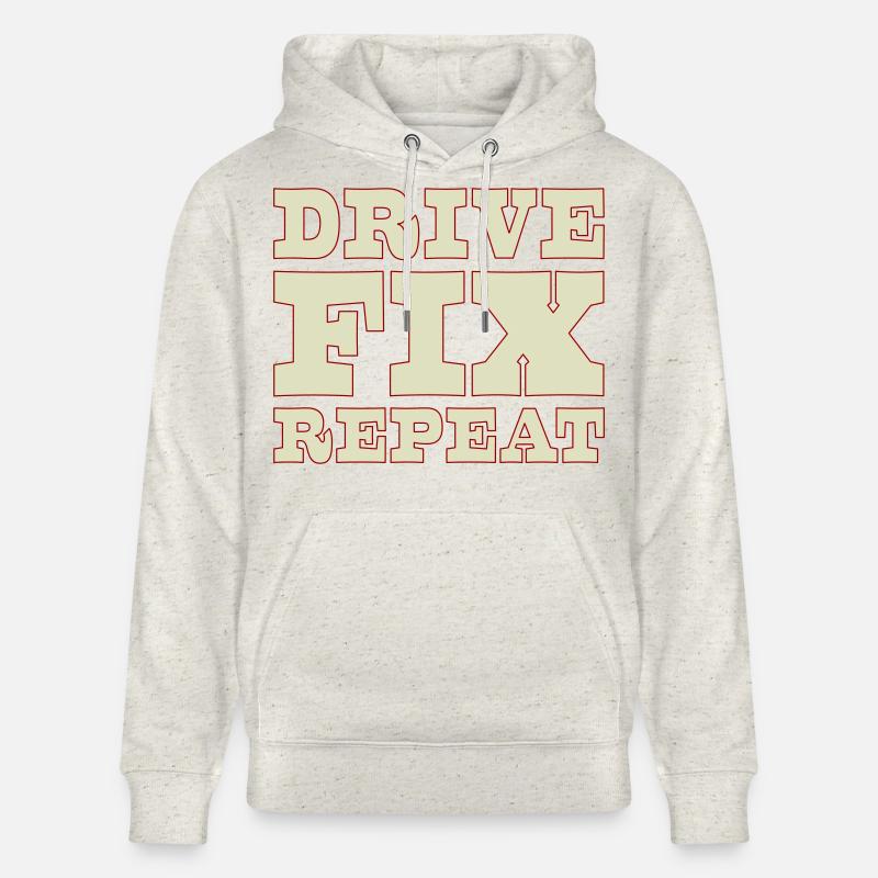 45b_solid_Drive_Fix_Repeat - Sweat à capuche bio CRUISER Stanley/Stella Unisexe - beige chiné