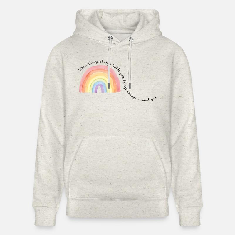 When things change inside you,.... - Stanley/Stella Unisex Bio-Hoodie CRUISER  - Beige meliert