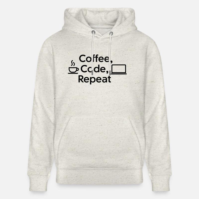 Kaffee & Code: Tägliche Routine - Stanley/Stella Unisex Bio-Hoodie CRUISER  - Beige meliert