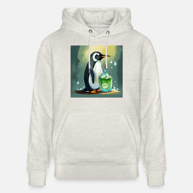 pingouin avec une bouteille de - Sweat à capuche bio CRUISER Stanley/Stella Unisexe - beige chiné