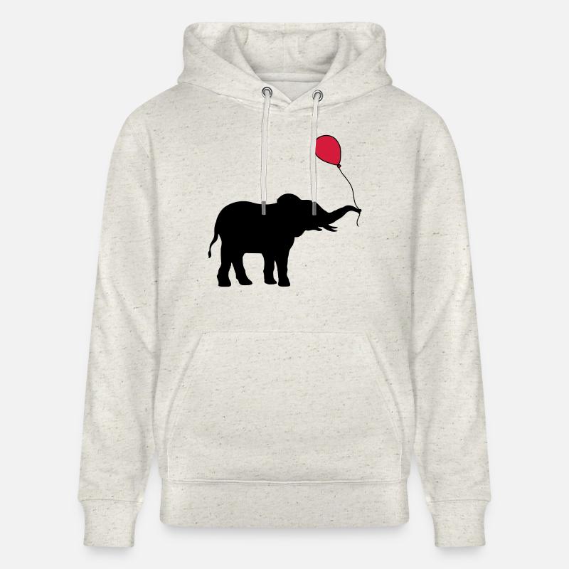 Roter Luftballon Elefant Geschenk - Stanley/Stella Unisex Bio-Hoodie CRUISER  - Beige meliert